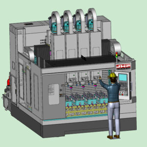 Simultaneous Machining Vertical CNC Machine Center 2 Head Metal Mach